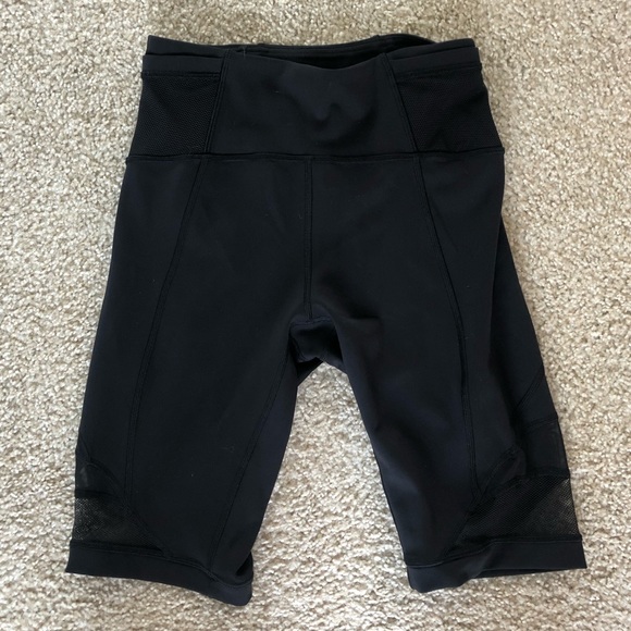 Lululemon bike shorts with mesh paneling